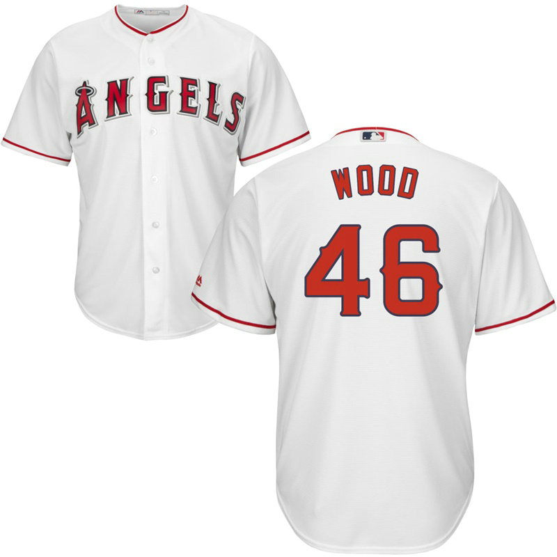 Blake Wood #46 Los Angeles Angels Home White Cool Base Jersey