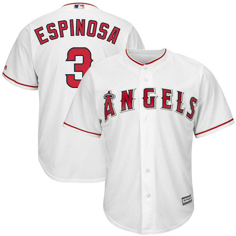Danny Espinosa #3 Los Angeles Angels Replica Home White Cool Base Jersey Danny Espinosa #3 Los Angeles Angels Replica Home White Cool Base Jersey