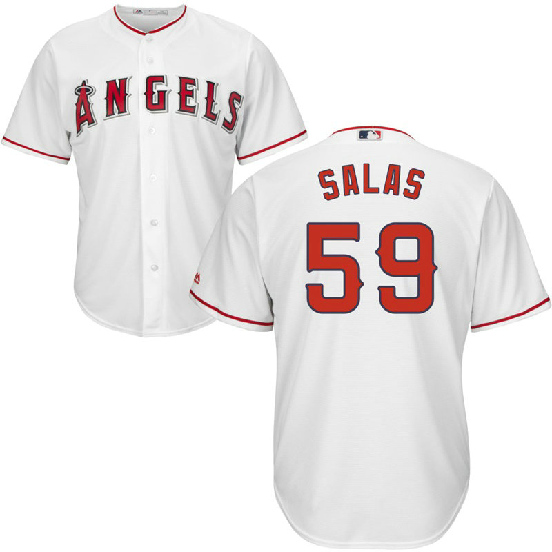 Los Angeles Angels #59 Fernando Salas Home White Cool Base Jersey Los Angeles Angels #59 Fernando Salas Home White Cool Base Jersey