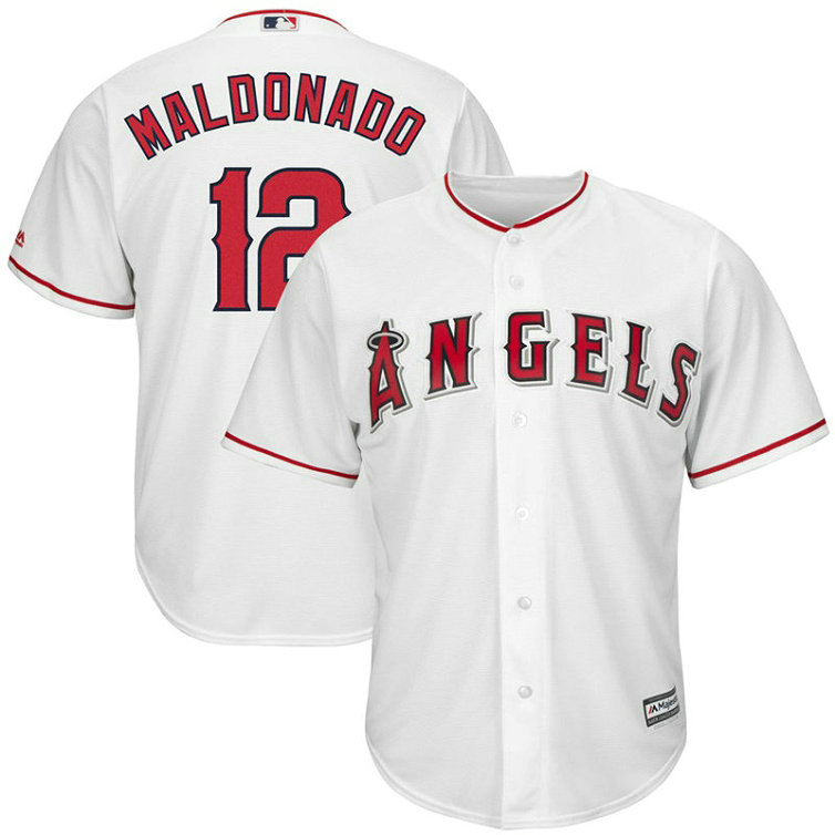 Martin Maldonado #12 Los Angeles Angels Replica Home White Cool Base Jersey