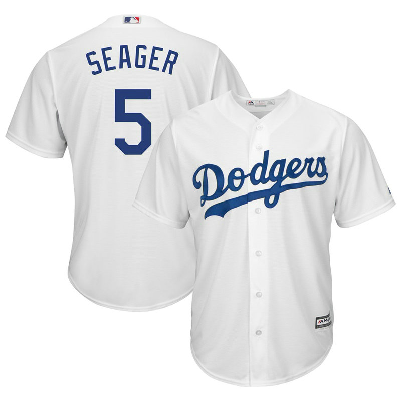 Los Angeles Dodgers #5 Corey Seager Big & Tall Home White Cool Base Jersey Los Angeles Dodgers #5 Corey Seager Big & Tall Home White Cool Base Jersey
