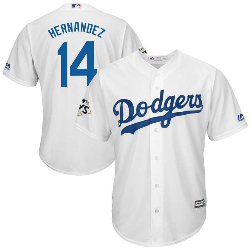 Enrique Hernandez #14 Los Angeles Dodgers 2017 World Series Bound White Cool Base Jersey