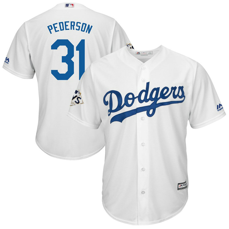 Joc Pederson #31 Los Angeles Dodgers 2017 World Series Bound White Cool Base Jersey