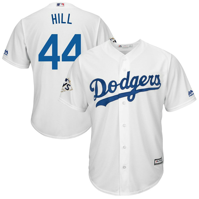 Rich Hill #44 Los Angeles Dodgers 2017 World Series Bound White Cool Base Jersey