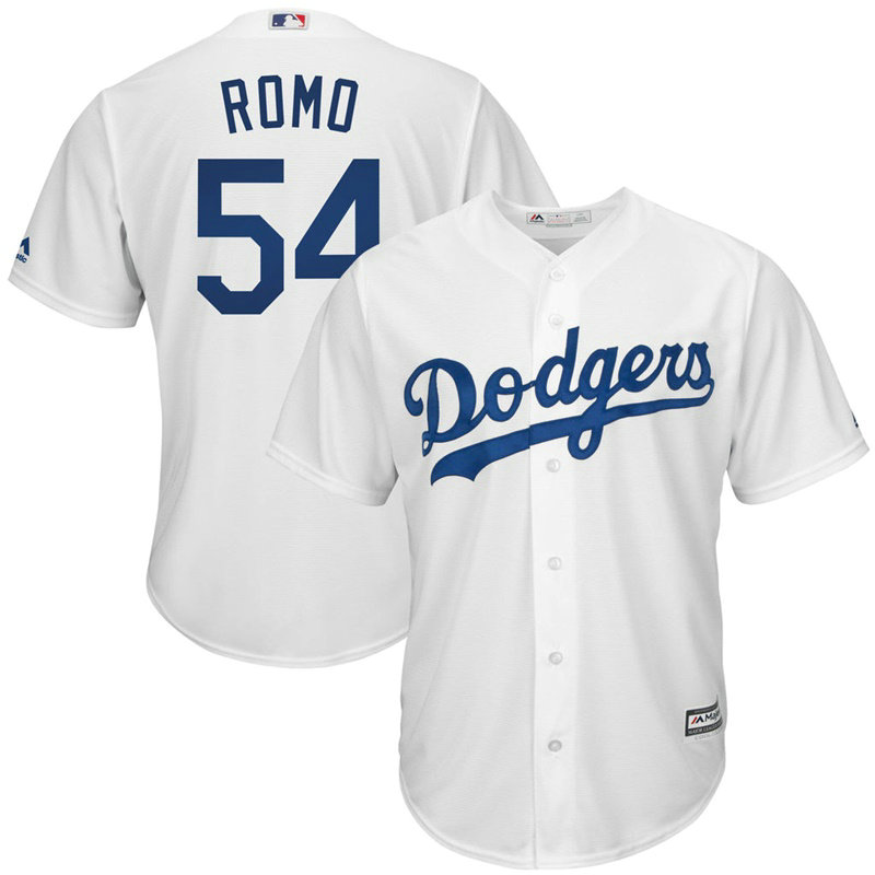 Sergio Romo #54 Los Angeles Dodgers Replica Home White Cool Base Jersey