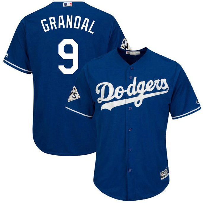 Yasmani Grandal #9 Los Angeles Dodgers 2017 World Series Bound Royal Cool Base Jersey