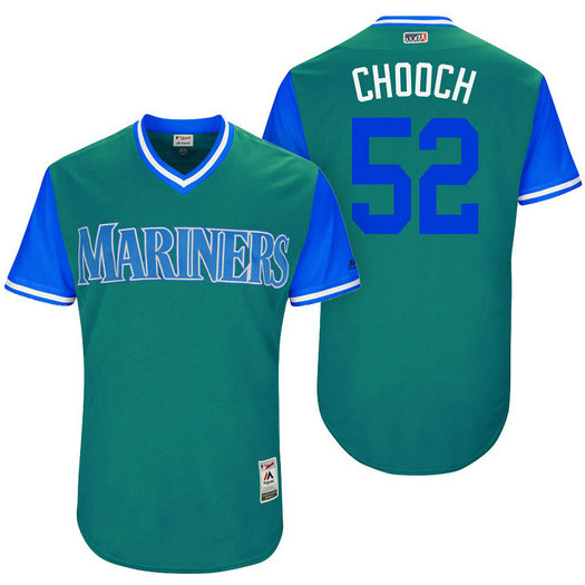 Seattle Mariners Carlos Ruiz #52 Chooch Aqua Nickname 2017 Little League Players Weekend Jersey Seattle Mariners Carlos Ruiz #52 Chooch Aqua Nickname 2017 Little League Players Weekend Jersey
