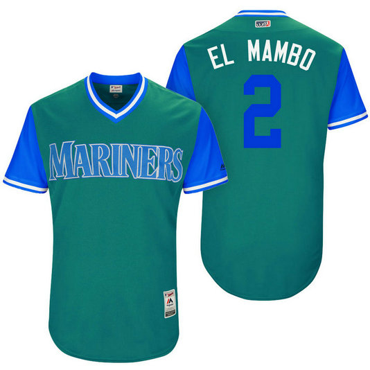 Seattle Mariners Jean Segura #2 El Mambo Aqua Nickname 2017 Little League Players Weekend Jersey Seattle Mariners Jean Segura #2 El Mambo Aqua Nickname 2017 Little League Players Weekend Jersey