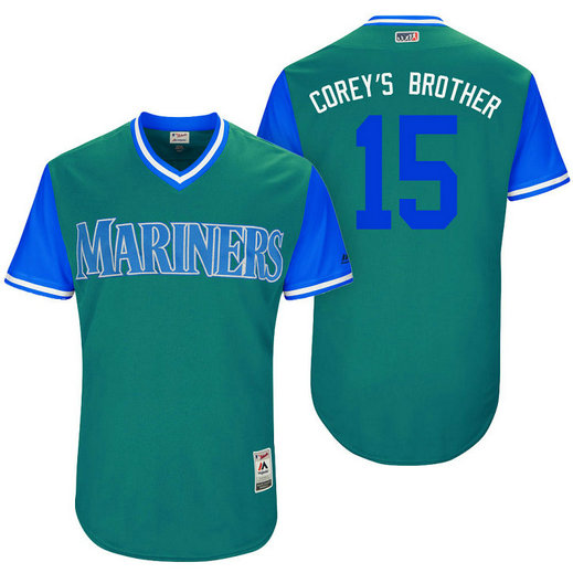 Seattle Mariners Kyle Seager #15 Corey's Brother Aqua Nickname 2017 Little League Players Weekend Jersey Seattle Mariners Kyle Seager #15 Corey's Brother Aqua Nickname 2017 Little League Players Weekend Jersey