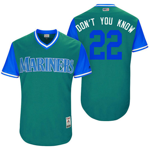 Seattle Mariners Robinson Cano #22 Don't You Know Aqua Nickname 2017 Little League Players Weekend Jersey Seattle Mariners Robinson Cano #22 Don't You Know Aqua Nickname 2017 Little League Players Weekend Jersey