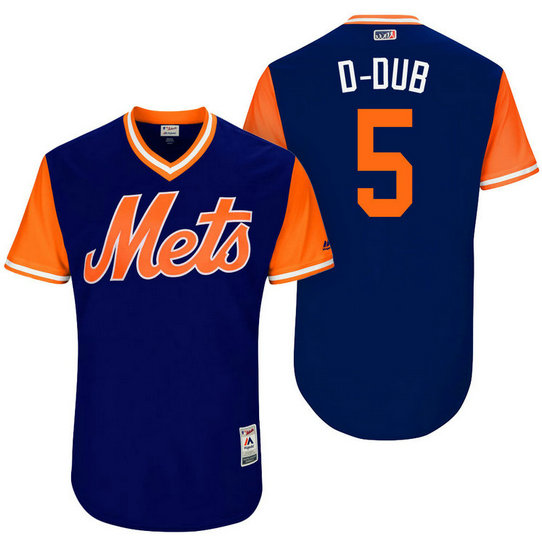 New York Mets David Wright #5 D-Dub Royal Nickname 2017 Little League Players Weekend Jersey