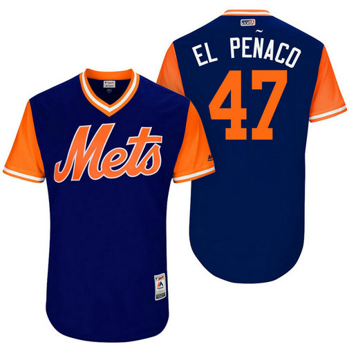 New York Mets Hansel Robles #47 El Penaco Royal Nickname 2017 Little League Players Weekend Jersey New York Mets Hansel Robles #47 El Penaco Royal Nickname 2017 Little League Players Weekend Jersey