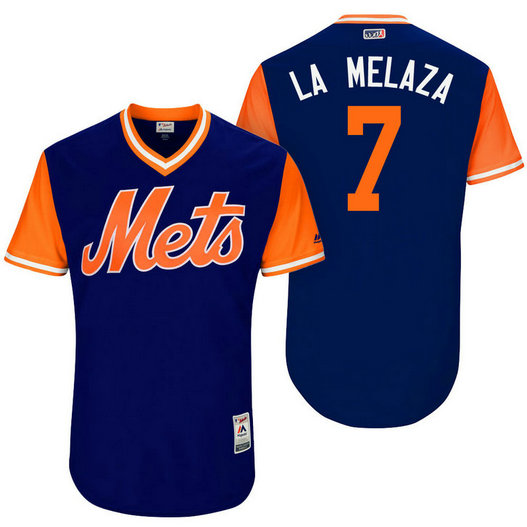 New York Mets Jose Reyes #7 La Melaza Royal Nickname 2017 Little League Players Weekend Jersey New York Mets Jose Reyes #7 La Melaza Royal Nickname 2017 Little League Players Weekend Jersey