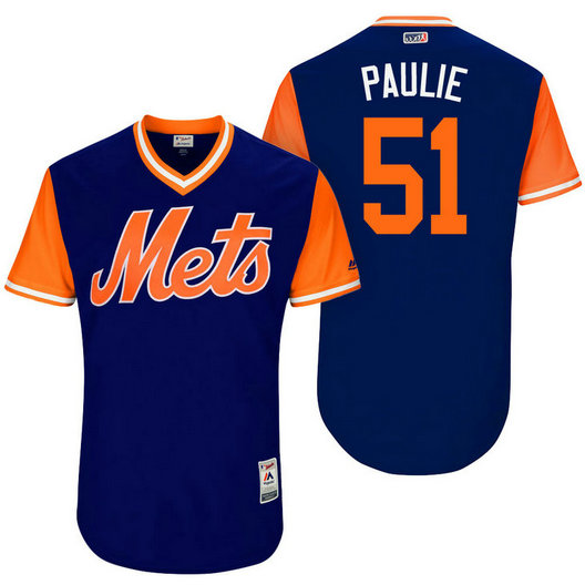 New York Mets Paul Sewald #51 Paulie Royal Nickname 2017 Little League Players Weekend Jersey New York Mets Paul Sewald #51 Paulie Royal Nickname 2017 Little League Players Weekend Jersey
