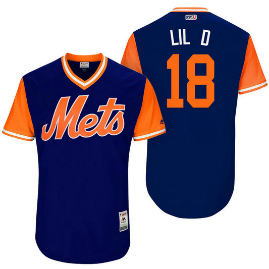 New York Mets Travis d'Arnaud #18 Lil D Royal Nickname 2017 Little League Players Weekend Jersey