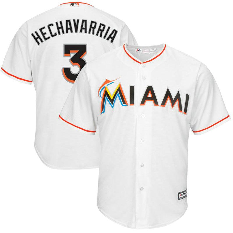 Miami Marlins #3 Adeiny Hechavarria Home White Cool Base Jersey