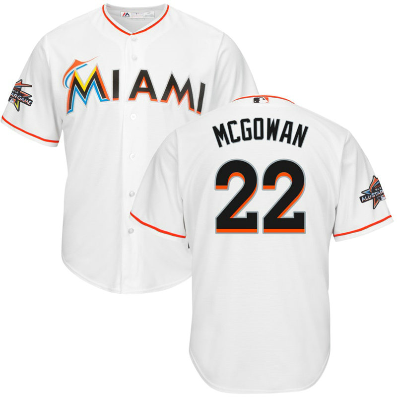 Miami Marlins #22 Dustin McGowan 2017 All-Star Game Patch White Cool Base Jersey