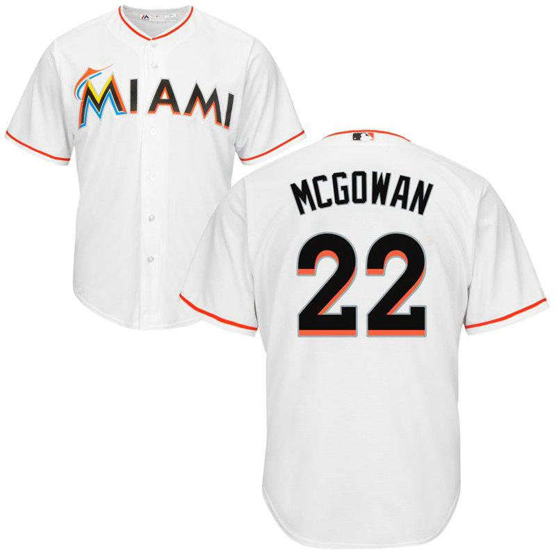 Miami Marlins #22 Dustin McGowan Home White Cool Base Jersey