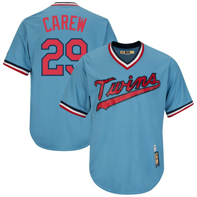 Rod Carew #29 Minnesota Twins Replica Cooperstown Light Blue Cool Base Jersey