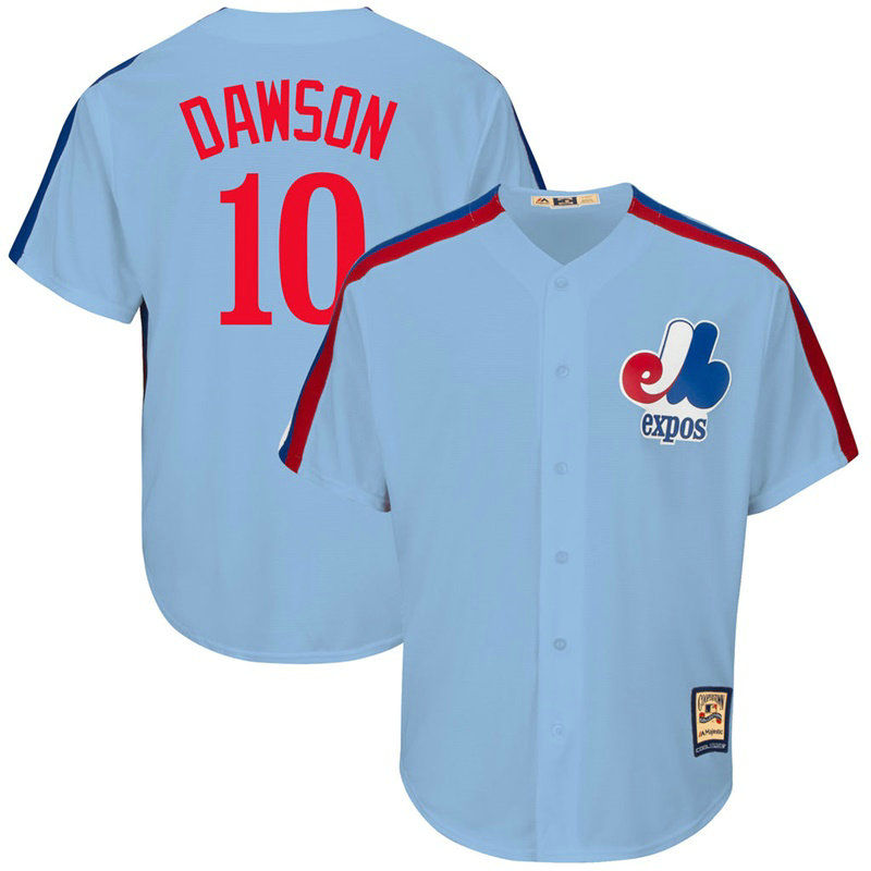Andre Dawson #10 Montreal Expos Replica Cooperstown Collection Light Blue Cool Base Jersey Andre Dawson #10 Montreal Expos Replica Cooperstown Collection Light Blue Cool Base Jersey