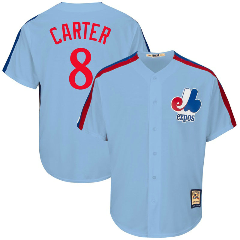 Gary Carter #8 Montreal Expos Replica Cooperstown Collection Light Blue Cool Base Jersey Gary Carter #8 Montreal Expos Replica Cooperstown Collection Light Blue Cool Base Jersey