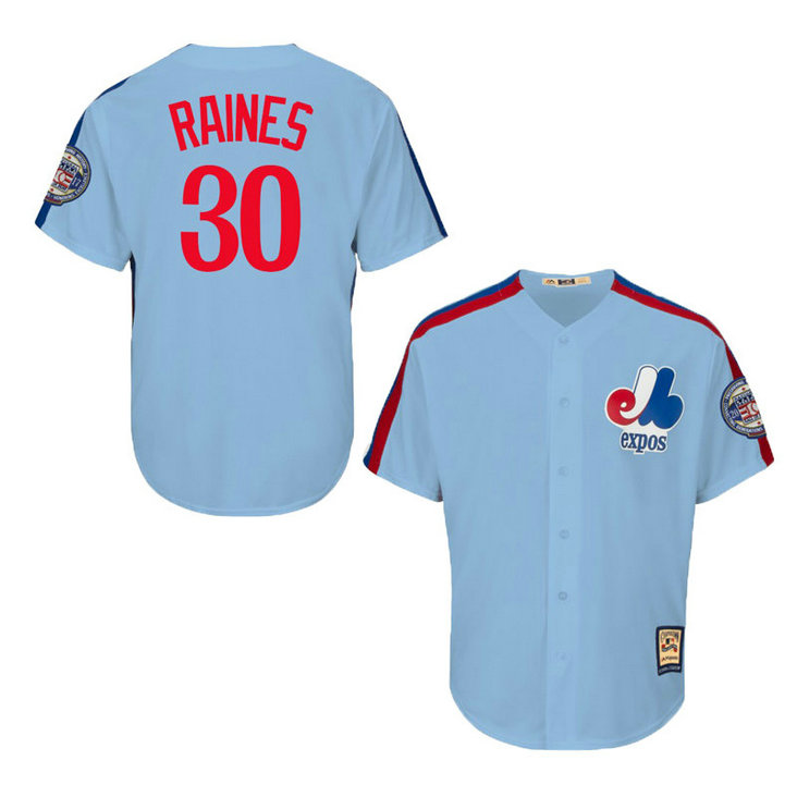 Montreal Expos #30 Tim Raines 2017 Hall of Fame Induction Cooperstown Patch Light Blue Jersey Montreal Expos #30 Tim Raines 2017 Hall of Fame Induction Cooperstown Patch Light Blue Jersey
