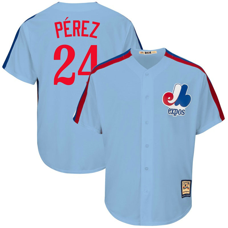 Tony Perez #24 Montreal Expos Replica Cooperstown Collection Light Blue Cool Base Jersey Tony Perez #24 Montreal Expos Replica Cooperstown Collection Light Blue Cool Base Jersey