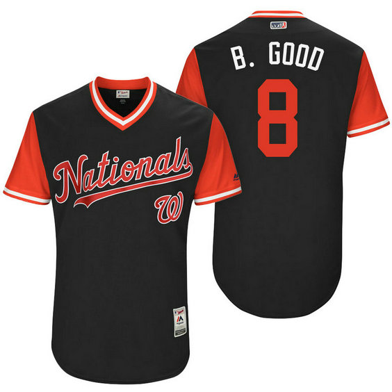 Washington Nationals Brian Goodwin #8 B. Good Navy Nickname 2017 Little League Players Weekend Jersey Washington Nationals Brian Goodwin #8 B. Good Navy Nickname 2017 Little League Players Weekend Jersey