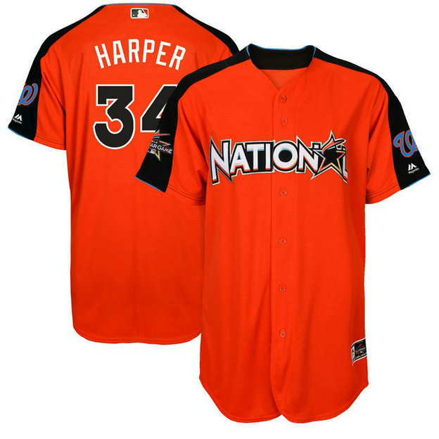 Washington Nationals Bryce Harper #34 Orange Home Run Derby 2017 All-Star American League Jersey Washington Nationals Bryce Harper #34 Orange Home Run Derby 2017 All-Star American League Jersey