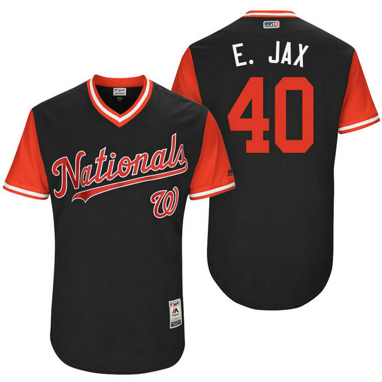 Washington Nationals Edwin Jackson #40 E. Jax Navy Nickname 2017 Little League Players Weekend Jersey