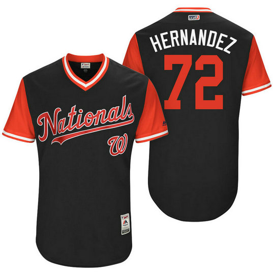 Washington Nationals Enny Romero #72 Hernandez Navy Nickname 2017 Little League Players Weekend Jersey