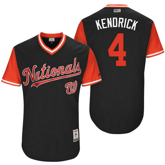 Washington Nationals Howie Kendrick #4 Kendrick Navy Nickname 2017 Little League Players Weekend Jersey