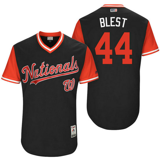 Washington Nationals Ryan Madson #44 Blest Navy Nickname 2017 Little League Players Weekend Jersey