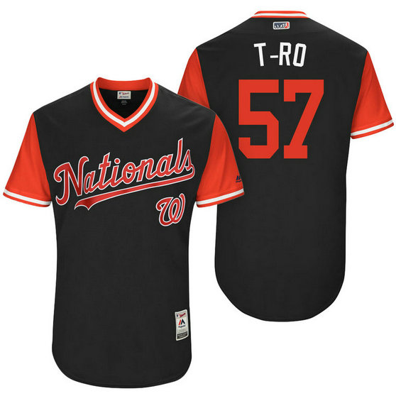Washington Nationals Tanner Roark #57 T-Ro Navy Nickname 2017 Little League Players Weekend Jersey