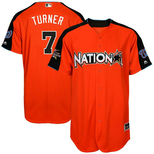 Washington Nationals Trea Turner #7 Orange Home Run Derby 2017 All-Star American League Jersey Washington Nationals Trea Turner #7 Orange Home Run Derby 2017 All-Star American League Jersey