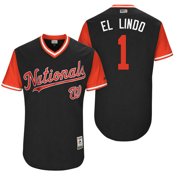 Washington Nationals Wilmer Difo #1 El Lindo Navy Nickname 2017 Little League Players Weekend Jersey Washington Nationals Wilmer Difo #1 El Lindo Navy Nickname 2017 Little League Players Weekend Jersey
