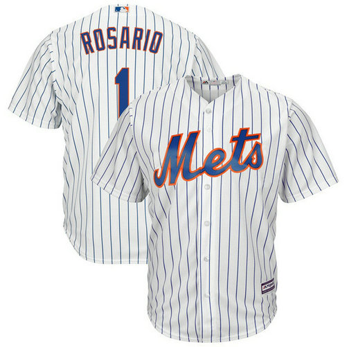 Amed Rosario #1 New York Mets Replica Home White Cool Base Jersey Amed Rosario #1 New York Mets Replica Home White Cool Base Jersey