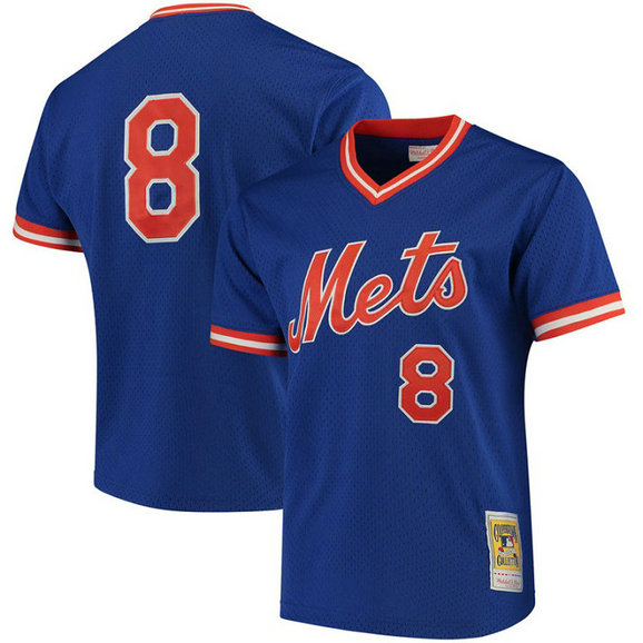 Gary Carter #8 New York Mets Batting Practice Royal Jersey