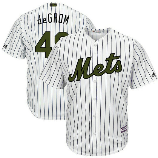 New York Mets #48 Jacob deGrom White Cool Base Jersey 2017 Memorial Day