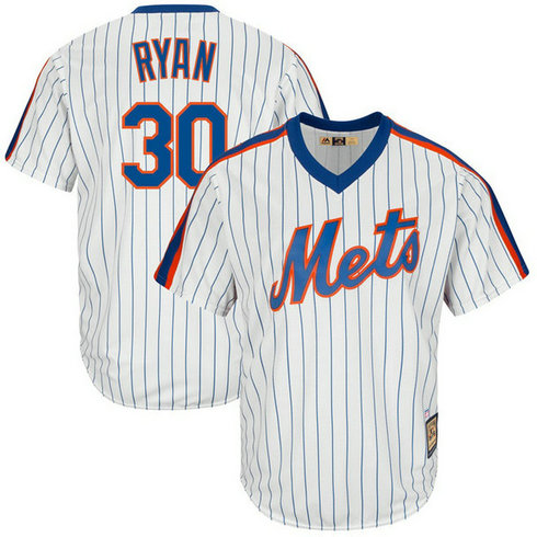 Nolan Ryan #30 New York Mets Replica Cooperstown Collection White Cool Base Jersey