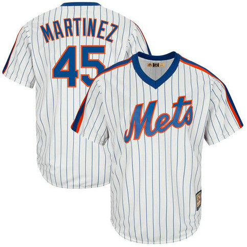 Pedro Martinez #45 New York Mets Replica Cooperstown Collection White Cool Base Jersey