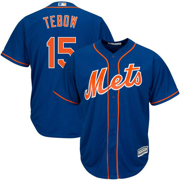 New York Mets #15 Tim Tebow Replica Alternate Royal Cool Base Jersey