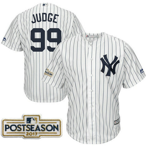 Aaron Judge #99 New York Yankees 2017 Postseason White Cool Base Jersey