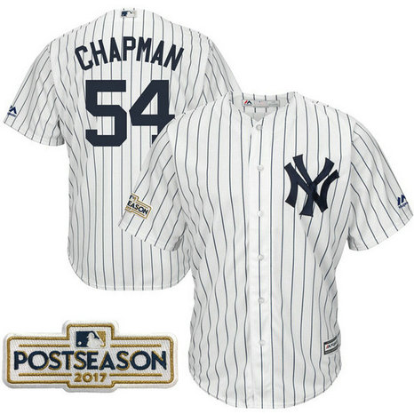 Aroldis Chapman #54 New York Yankees 2017 Postseason White Cool Base Jersey
