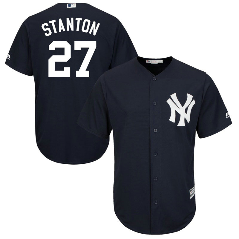 New York Yankees #27 Giancarlo Stanton Replica Alternate Navy Cool Base Jersey