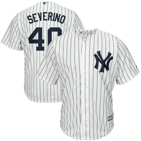 New York Yankees #40 Luis Severino Home White Cool Base Jersey