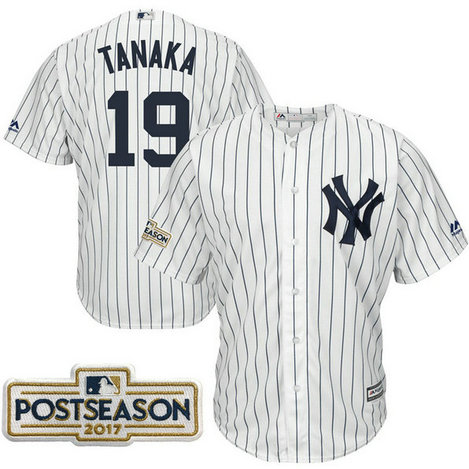 Masahiro Tanaka #19 New York Yankees 2017 Postseason White Cool Base Jersey