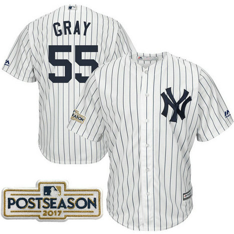Sonny Grey #55 New York Yankees 2017 Postseason White Cool Base Jersey Sonny Grey #55 New York Yankees 2017 Postseason White Cool Base Jersey