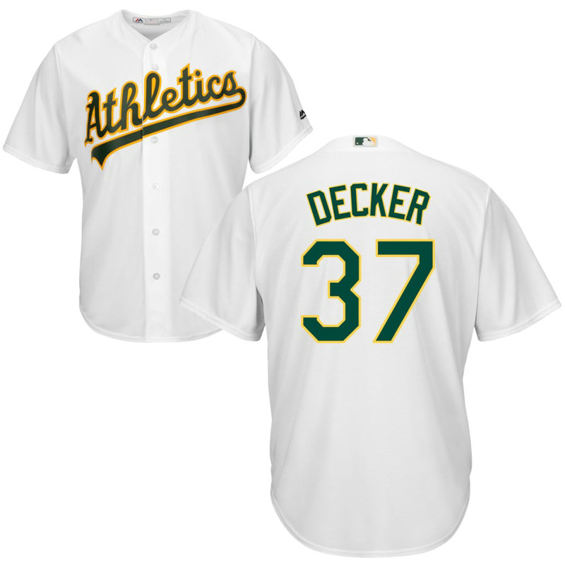 Oakland Athletics #37 Jaff Decker Home White Cool Base Jersey