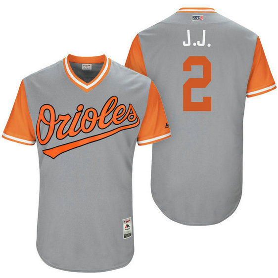 Baltimore Orioles J.J. Hardy #2 J.J. Grey Nickname 2017 Little League Players Weekend Jersey